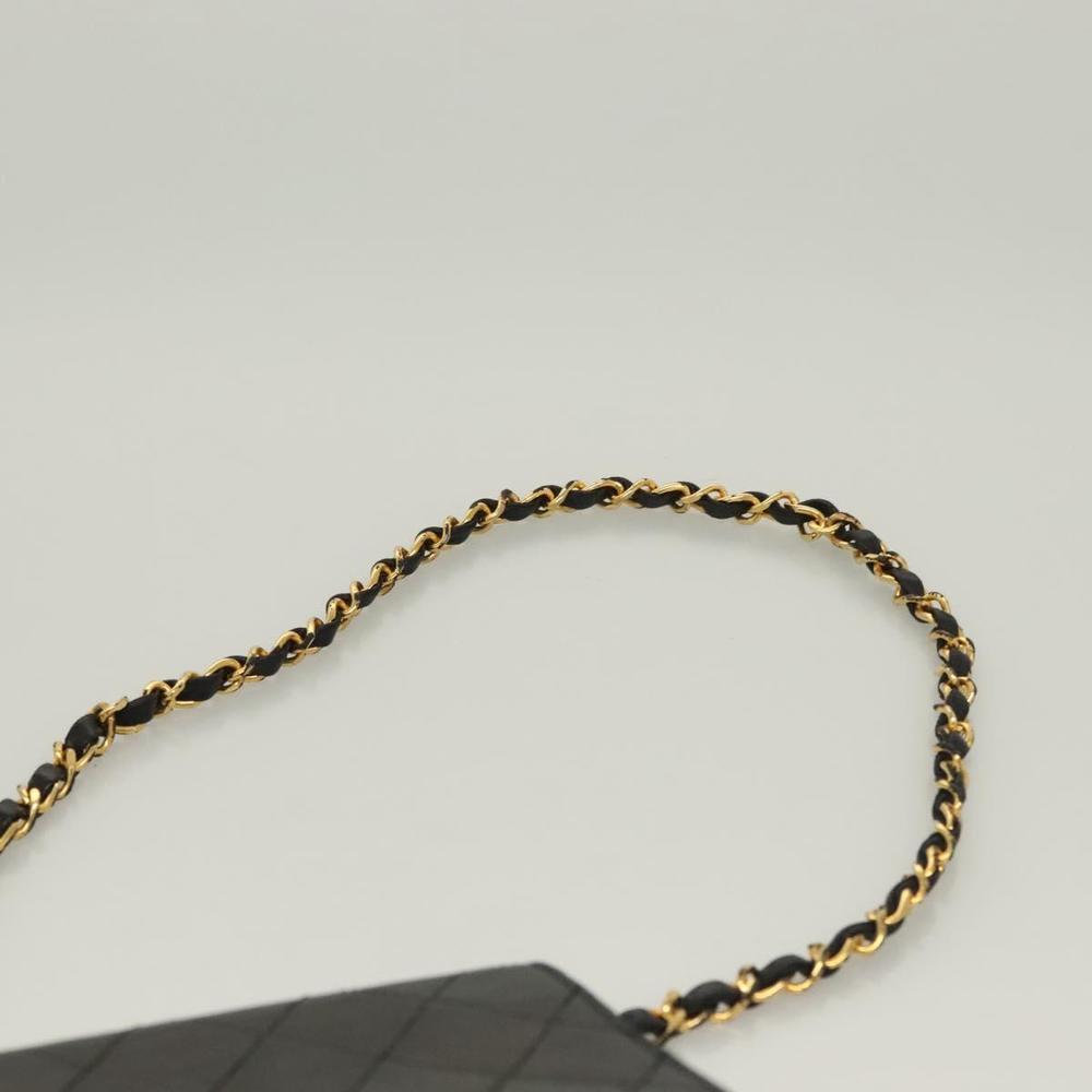CHANEL Matelasse Chain Shoulder Bag Lamb Skin Black Gold CC Auth 131347 - Picture 14 of 16